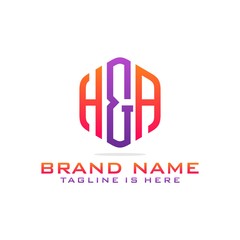 Obraz premium Initial H & A abstract logo template vector