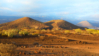 A beautiful hill, Montana Amarilla, Tenerife, Canary Island, Spain - obrazy, fototapety, plakaty