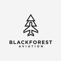 Fototapeta premium pine plane logo. pine logo