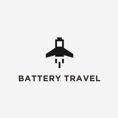 battery travel logo. aircraft logo