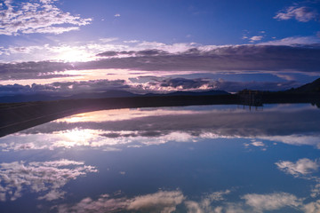 Beautiful water reflection at sunrise