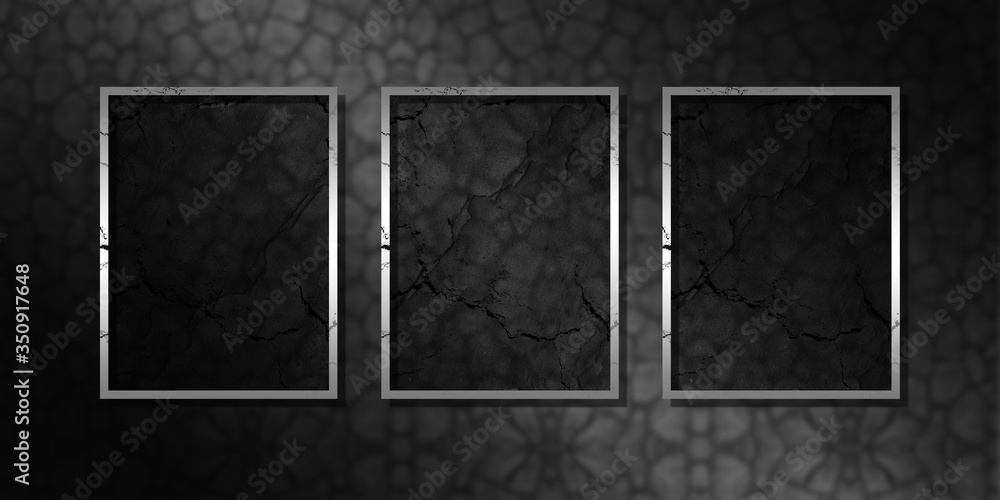 Aufkleber abstract background illustration with photo frame on black color with copy space for your text