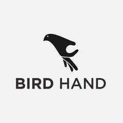 bird hand logo. bird icon