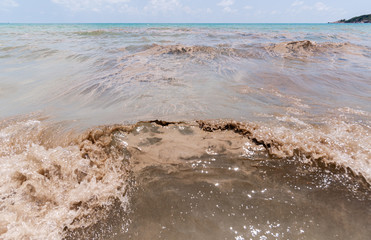 Sea polluted by industrial waste