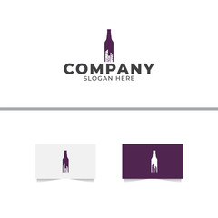 Wine City Logo Design Vector Template