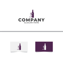 Fast Wine Logo Design Vector Template