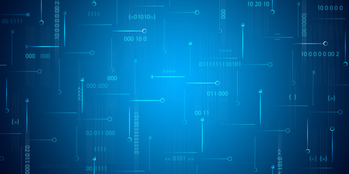 Abstract blue numerical background illustration with blue effects and copy space for your text