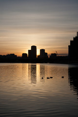 sunset over the river