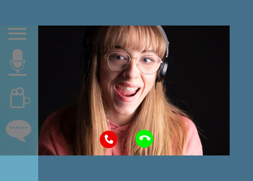 video call screen template. online call, video call platform