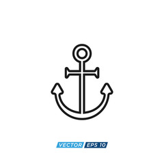 Anchor Nautical Icon Design Vector