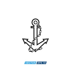 Anchor Nautical Icon Design Vector
