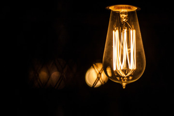 light bulb on a black