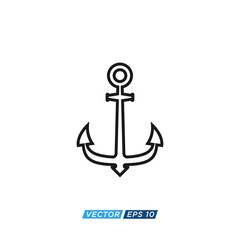 Anchor Nautical Icon Design Vector