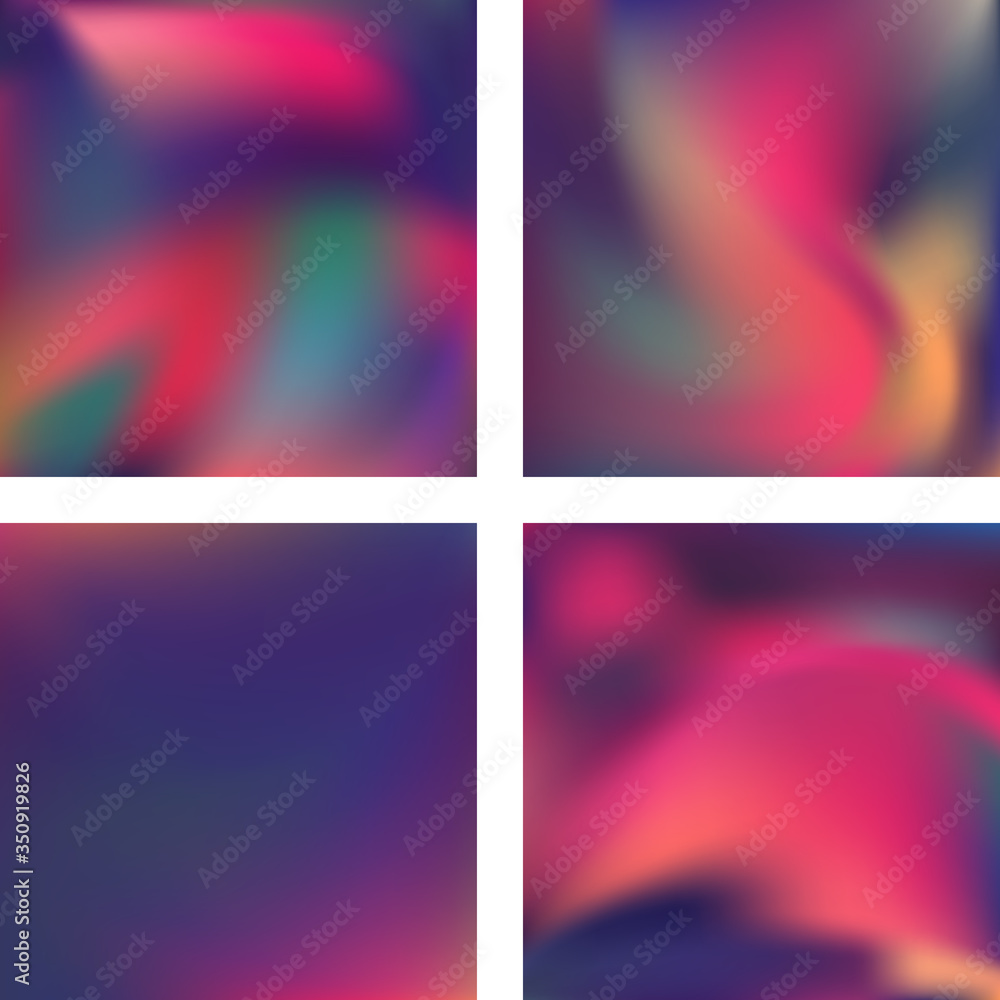 Poster set with abstract blurred backgrounds. vector illustration. modern geometrical backdrop. abstract te
