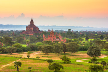 Fototapeta na wymiar Bagan, Myanmar temples in the Archaeological Zone