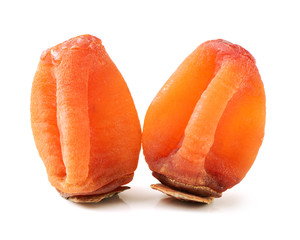 dried persimmon on white background 