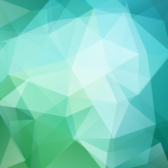 Abstract mosaic background. Triangle geometric background. Design elements. Vector illustration. Green, blue colors.