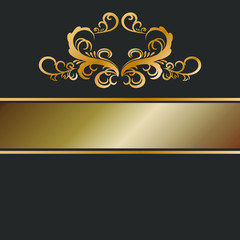 Dark grey Background decorated the golden royal Border.