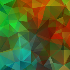 Abstract mosaic background. Triangle geometric background. Design elements. Vector illustration. Blue, green, red colors.