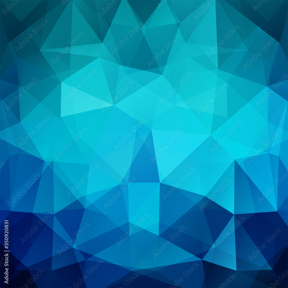 Poster geometric pattern, polygon triangles vector background in blue tones. illustration pattern