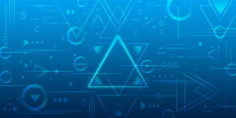 Abstract blue motion blur geometric background illustration with blue effects and copy space