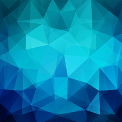 Geometric pattern, polygon triangles vector background in blue tones. Illustration pattern