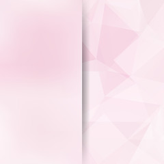 Obraz premium Abstract background consisting of pastel pink, white triangles. Geometric design for business presentations or web template banner flyer. Vector illustration