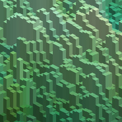 Abstract background with green cube decoration. Vector illustration