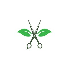 eco barber shop icon logo vector icon