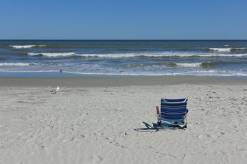 An empty sand beach in Hilton Head, South Carolina, United States © eqroy