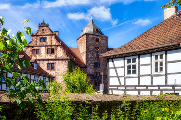 View to Hinterburg in Schlitz Castle, Schlitz, Hesse, Germany - obrazy, fototapety, plakaty
