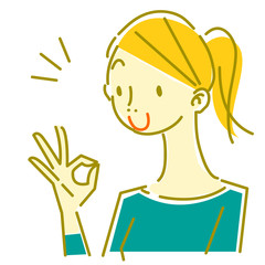 natural hand drawn woman,  happy