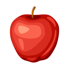 Illustration of sweet red ripe apple.