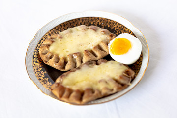 Traditional Finnish Karelian pies on a plate