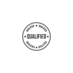 Qualified grunge rubber stamp logo