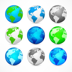 Globe sphere earth set
