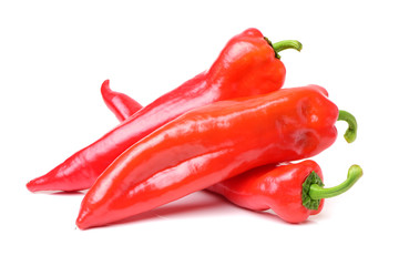 Fresh red pepper on white background