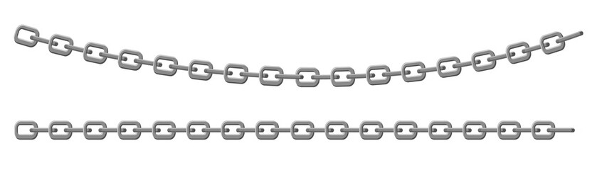 Obraz premium Chain metal links. Straight curved security element