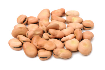 Fava beans,Vicia faba on white background