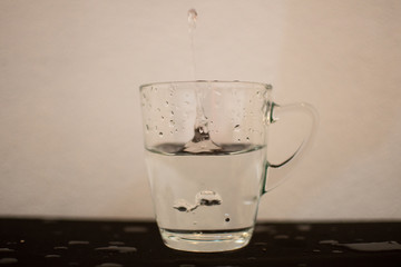 background photo A glass of water with light and shadow abstract beautiful vivid fresh thirsty clean healty refresh