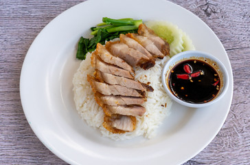Pork on Rice Dishes Thai Style 