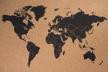 World map or earth on cork background © adrian_ilie825