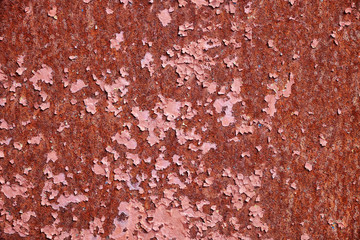 abstract corroded old paint on metal walls The wall is cracked with old paint, Rusty on old metal...