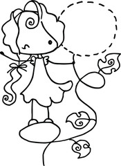 Cartoon beautiful cute girl 