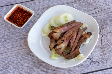 Pork on Rice Dishes Thai Style 