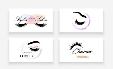 Set of logos for makeup.