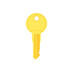 Key (lock) icon. Flat design style modern vector illustration. Isolated on stylish color background. Flat long shadow icon. Elements in flat design.
