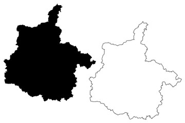 Ardennes Department (France, French Republic, Grand Est region) map vector illustration, scribble sketch Ardennes map