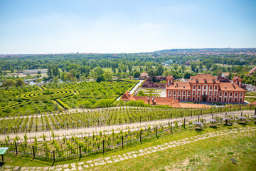 Troja Castle in Prague, view from Botanic Garden, Czech Republic