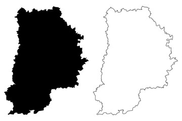 Seine-et-Marne Department (France, French Republic, Ile-de-France region) map vector illustration, scribble sketch Seine et Marne map